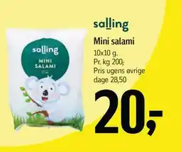 Føtex Mini salami, DKK 20 tilbud
