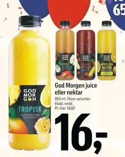Føtex God Morgen juice eller nektar, DKK 16 tilbud