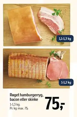 Føtex Røget hamburgerryg, bacon eller skinke, DKK 75 tilbud