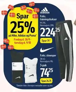 Føtex Spar 25% på Nike, Adidas og Puma tilbud