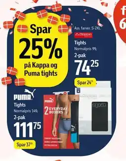 Føtex Spar 25% på Kappa og Puma tights tilbud