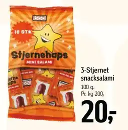 Føtex 3-Stjernet snacksalami, DKK 20 tilbud