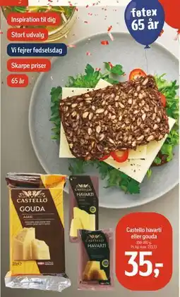 Føtex Castello havarti eller gouda, DKK 35 tilbud