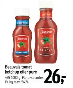 Føtex Beauvais tomat ketchup eller puré, DKK 26 tilbud