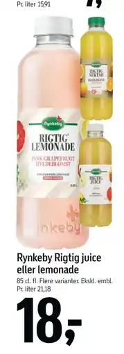 Føtex Rynkeby Rigtig juice eller lemonade, DKK 18 tilbud