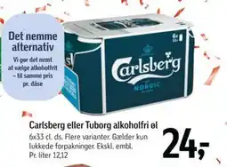 Føtex Carlsberg eller Tuborg alkoholfri øl, DKK 24 tilbud
