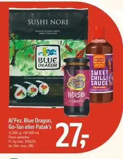 Føtex Al’Fez, Blue Dragon, Go-Tan eller Patak’s, DKK 27 tilbud