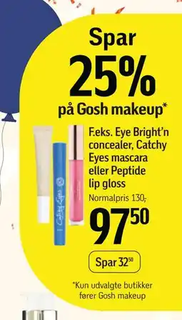 Føtex Eye Bright’n concealer, Catchy Eyes mascara eller Peptide lip gloss, DKK 97.5 tilbud