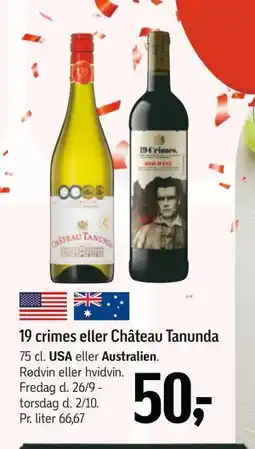 Føtex 19 crimes eller Château Tanunda, DKK 50 tilbud