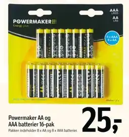 Føtex Powermaker AA og AAA batterier 16-pak, DKK 25 tilbud