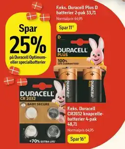 Føtex Spar 25% på Duracell Optimum-eller specialbatterier tilbud