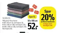 Føtex Spar 20% på Maison håndklæder, DKK 52 tilbud