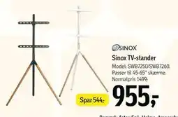 Føtex Sinox TV-stander, DKK 955 tilbud