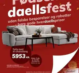 Daells Bolighus SOFA MED XL-CHAISELONG, DKK 5953 tilbud
