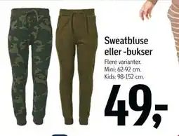 Føtex Sweatbluse eller -bukser, DKK 49 tilbud