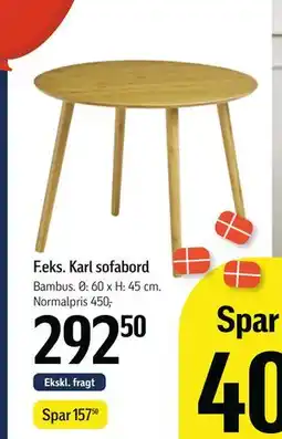 Føtex Karl sofabord, DKK 292.5 tilbud