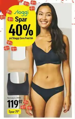 Føtex Spar 40% på Sloggi Zero Feel bh, DKK 119.97 tilbud