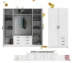 Daells Bolighus SPRINT GARDEROBESKAB tilbud