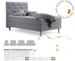 Daells Bolighus KOMPLET KONTINENTALSENG MILAN tilbud
