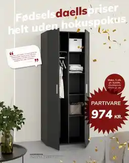 Daells Bolighus GARDEROBESKAB, DKK 974 tilbud
