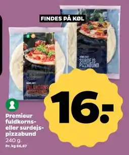 Netto Premieur fuldkorns- eller surdejspizzabund, DKK 16 tilbud