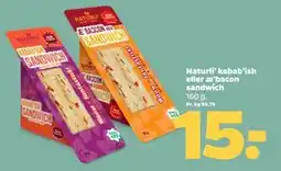 Netto Naturli' kebab'ish eller æ’bacon sandwich, DKK 15 tilbud