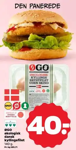 Netto ØGO økologisk dansk kyllingefilet, DKK 40 tilbud