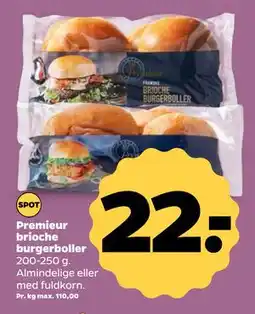Netto Premieur brioche burgerboller, DKK 22 tilbud