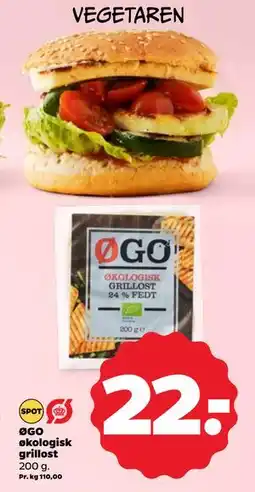 Netto ØGO økologisk grillost, DKK 22 tilbud