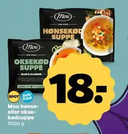 Netto Mou hønse- eller oksekødsuppe, DKK 18 tilbud