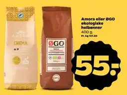 Netto Amora eller ØGO økologiske helbønner, DKK 55 tilbud