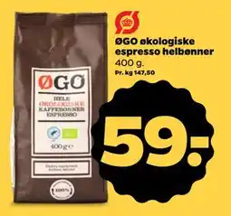 Netto ØGO økologiske espresso helbønner, DKK 59 tilbud