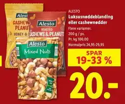 Lidl Luksusnøddeblanding eller cashewnødder, DKK 20 tilbud