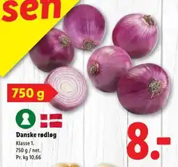 Lidl Danske rødløg, DKK 8 tilbud