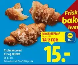 Lidl Croissant med ost og skinke, App-pris tilbud