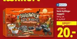 Lidl Sorte kyllingenuggets, DKK 20 tilbud