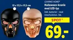 Lidl Halloween-kranie med LED-lys, DKK 69 tilbud