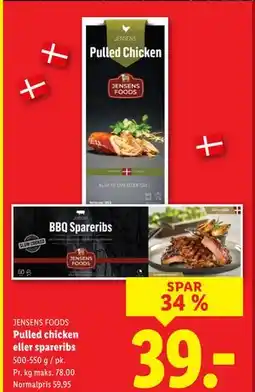 Lidl Pulled chicken eller spareribs, DKK 39 tilbud