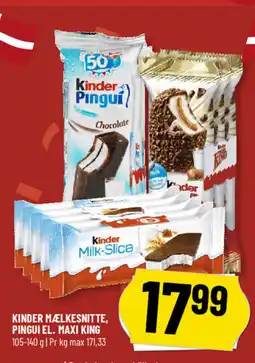 Løvbjerg Kinder mælkesnitte, pingui el. maxi king tilbud