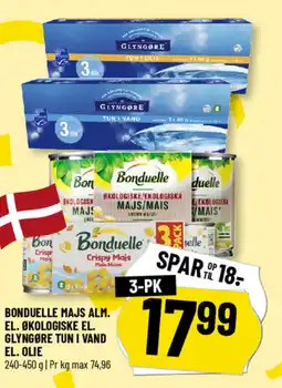 Løvbjerg Bonduelle majs alm. el. økologiske el. glyngøre tun i vand el. olie tilbud