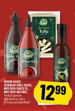 Løvbjerg Hoisin sauce, scriache chili sauce, øko soya sauce el. øko tofu naturel tilbud