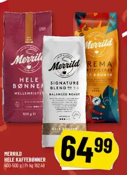 Løvbjerg Merrild hele kaffebønner tilbud
