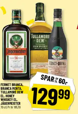 Løvbjerg Fernet branca, branca menta, tullamore dew el. honey whiskey el. jägermeister tilbud