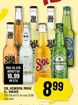 Løvbjerg Sol, heineken, mokaï el. shaker tilbud