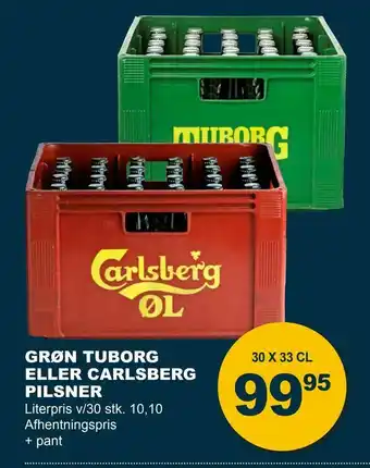 Let-Køb Grøn tuborg eller carlsberg pilsner tilbud