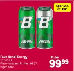 Fleggaard Faxe Kondi Energy tilbud