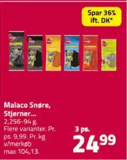 Fleggaard Malaco Snøre, Stjerner tilbud