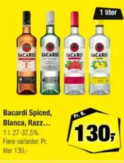 Calle Bacardi Spiced, Blanca, Razz tilbud