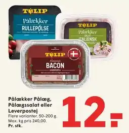SPAR Pålækker Pålæg, Pålægssalat eller Leverpostej, DKK 12 tilbud