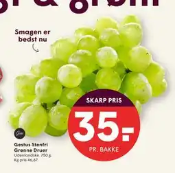SPAR Gestus Stenfri Grønne Druer, DKK 35 tilbud
